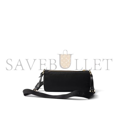 PRADA SMALL RE-NYLON AND LEATHER SHOULDER BAG 1BC234 (27*13*4cm) 